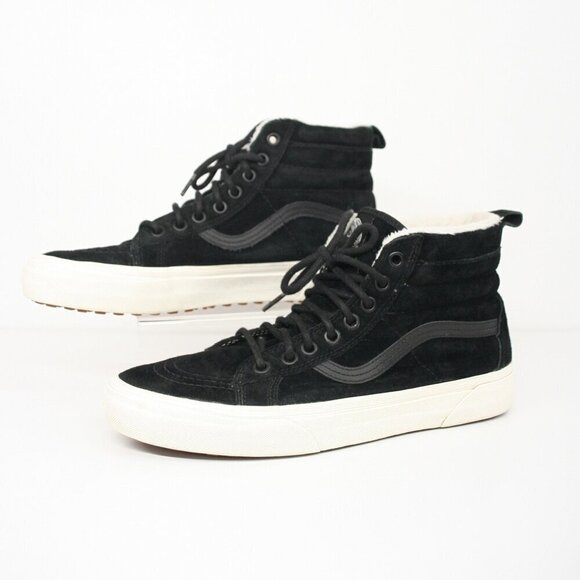 Vans SK8-Hi MTE Black Suede Hi Top Sherpa Lined Unisex Sneaker Shoes Sz W9.5  M8 - Picture 1 of 10